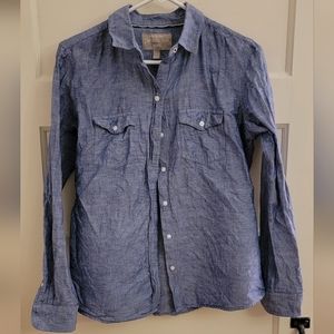 Banana Republic Soft Wash Shirt, Blue, Size Medium, VGUC